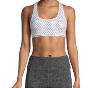 Calvin Klein White & Black Polka Dot Racerback Bra